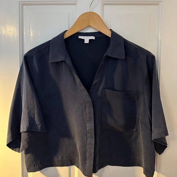 Lunya Washable Silk High Rise Pajama Set (Navy) (Small) - Picture 2 of 8